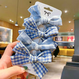 Pcs/set Cotton Dot Printed Hair Clips For Cute Girls Plaid Bowknots Boutique Barrettes Kids Hair Accessories Hairpins 2020