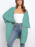 Winter Women's Knitted Cardigan Top Loose Sweater Coat Casual Street Women's Clothing Oversized Cardigan Black