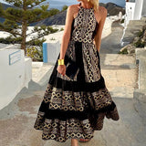 Women's Wear Summer 2025 New Print Bohemian Fashion Loose Off-The-Shoulder