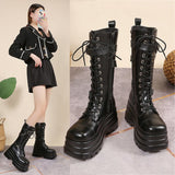 Rivet Dark Locomotive Boots 2025 New Punk Wind Martin Boots Large Size Women's