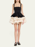 Fresh And Sweet Style Dress Women 2025 Spring And Summer New Fashion Colliding Design Slings Fluffy