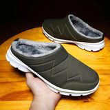Plush Slippers Men Outdoor Heel Wrap Men Shoes EVA Anti-slip Thick Sole Platform Shoes Warm Women Winter Slipper for