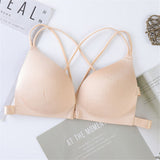 Back Beautify Ladies Front Closure Wire Free Fashion Bra Sexy Padded Lingerie Bralette Gather Push Up Seamless Bra