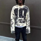 19 Street Threo Cotton-Haired Hob-Throgo-Style Loose Y2k Round Collar Long-Sleeved Shabby