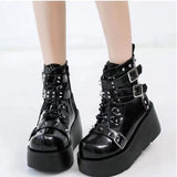 Rider Original Martin Boots Spice Girls Thick Bottom Round Head Cool Short Boots Buckle Buckle Tie Martin