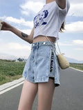 Women Jeans Shorts 2022 Summer Jeans High Waisted Shorts Girls White Short Jeans Khaki Wide Leg casual Denim