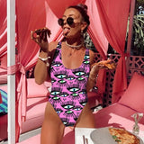 Piece Swimsuit Women Swimwear Push Up Monokini Sexy Bodysuit Print Bathing Suit Female Beachwear Backless Swim Wear