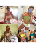 Bikinis Women 2023 New One Shoulder Swimwear High Waist Swimsuit Bandage Bathing Suits Beach Wear Biquini