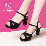 Yuan For A Pair Of Clearance High-Heeled Shoes Breathable Soft Leather Ladies Shoes Fashion Single Shoes Soft Soles Mother