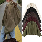 Women's 2025 New Bat Sleeve Loose-Fitting Velvet Bomber Jacket