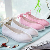 Zingj Shoes Round Head Woven Brocade Ming Made Ancient Style Ancient Costume Flat Shoes Summer Women's Single