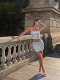 Net Dress Slim Tidling Waist Waist Vest Ass Two-Piece Sling