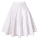 Women Retro Pleated Skirts 50s Kawai Vintage Rockabilly Swing Flamingo Printed High Waist Casual Tutu Summer Skater