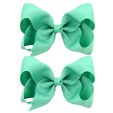 4'' Cute Solid Grosgrain Ribbon Bowknot Hair Clips For Girls Handmade Hairpins Barrettes Headwear Kids Hair