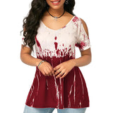 Off Shoulder t shirts women Tops Summer Printed t shirt Casual Short Sleeve Loose tee tops for female ropa de mujer