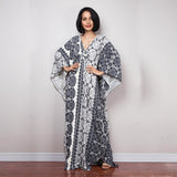 Print Deep V-neck Dress Batwing Sleeve Long Dresses Women 2022 Summer Dress Beachwear Bohemian Women Kaftan