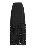Zingj 2024 New Fashion Temperament Hollow Dot Design Sense Slim Slim Skirt In The Long Tassel