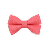 Pu Leather Bowknots Hair Clips For Cute Girls Handmade Hairpins Boutique Barrettes Headwear Kids Hair Accessories