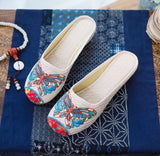Zingj Embroidered Women's Cloth Shoes Baotou Cool Drag Leisure Summer Walk Shopping Travel Cow Tendon Bottom