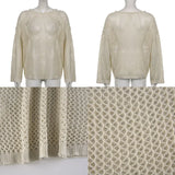 Sexy Fishnet See Through Oversize Sweater Women Elegant Casual Outerwear Korean Fashion Jumper Retro Pullovers