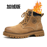 Zingj Men's Boots 2023 New Yellow Boobritish Vintage Outdoor Plush Martens