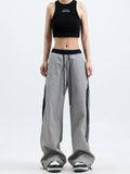 Zingj Bump Color Hip Hop Spring And Summer New Straight Tube Casual Pants Loose And Tie Sense Tie Belt Sweatpants