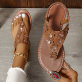 Zingj Round Head Sandals, Small Broken Flower Sandals, Large Size Leisure Flat-Soled Independent Station