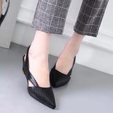 Sgesvier Black Red White Pointed Toe Women Sandals Shoes Woman Footwears Slip On Wedges Heel Shoes Sandalias Mujer Sapatos