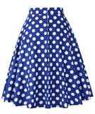 Vintage Floral Printed A Line Tunic Women Skirts High Waist Female 50s 60s Swing Rockabilly Skirts Spring
