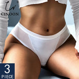 3PCS/Set Women Panties Sexy Mesh Lingerie Transparent Female Underwear For Woman Low-Rise Underpant Girls Panties