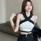 Shoulder Sexy Crop Top Halter Neck Strapless Tank Top Inner Slim Fit Women's Suspenders Sexy Women Harajuku