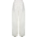Drawstring Parachute Cargo Pants-Outfit