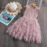 Winter Girls Dress Flower Red Girls Clothes Lace Girls Casual Clothing Party Dress For 3-8 Years Christmas Girls