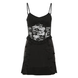 Zingj Summer New Women's Dress Fresh And Sweet Lace Hollow Out To Receive Purse Hip Pure Color Dress-Outfit