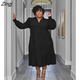 Size 5XL Women Shirt Dress Solid Color Turn-down Collar Summer Midi Dress Lady Casual Loose Irregular Beach Dress