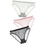 Women Sexy Panties Lace Underpants Low-waist Panties Mesh See Through Perspective Briefs Female Fashion Underwear