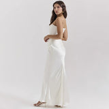 Satin Corset Maxi Dress-Outfit