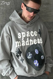 Retro Simple Letter 3D Foaming Printing Hoodies Men Y2k New Street Hip Hop Punk Rock Sweatshirts Couples Harajuku