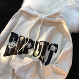 embroidery bear letter design sense niche hoodie womens 2022 spring and autumn loose thin section y2k tops hoodie