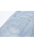 High Waist Knee Length Heart Print Denim Shorts Streetwear Y2K Harajuku Short Pants Female 2022 Summer Baggy Jean