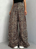 Zingj Trend Wind Straight Pants 2024 Summer New Fashion Leopard Print Design Sense High Waist Wide Leg Casual