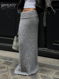 Autumn Winter Knit Skirt Fashion Street Style Low Rise Straight Long Skirts for Women y2k Harajuku Outfits Vintage Lady 211-0-Outfit