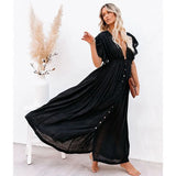 Bikini Cover-ups Long White Tunic Casual Summer Beach Dress Elegant Women Plus Size Beach Wear Swim Suit Cover Up 211-0-Outfit