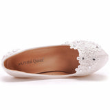 Cm White Lace High Heels Wedding Shoes Water Drill Pearl Banquet Shoes Large Size Thin Heel Waterproof Table Single