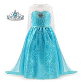 Girls Party Princess Dress Baby Girls Summer Elegant Long Sleeve Blue Dresses Birthday Party Fantasy Ball