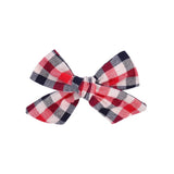 Flower Cotton Hair Bows With Clip For Baby Girls Plaid Boutique Hair Clips Hairgrip Barrettes Headwear Hair