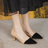 Women's Shoes 2025 Spring And Autumn New Korean Version Of The Color Light Mouth With High Heels Fashion Small Fragrant Wind Single