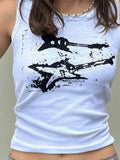 Guitar Ribbed Cropped Tank Top- Outfit