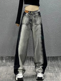 Zingj And Black Color Casual Jeans Female Spring And Autumn Straight Tube Loose Design Sense High Waist Show Thin Versatile Wide Leg Floor