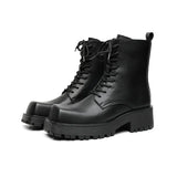 Zingj Boots Men's British Wind 2023 New Platform Thin Martin Boots Black Spring And Autumn Single Boots Side Zipper